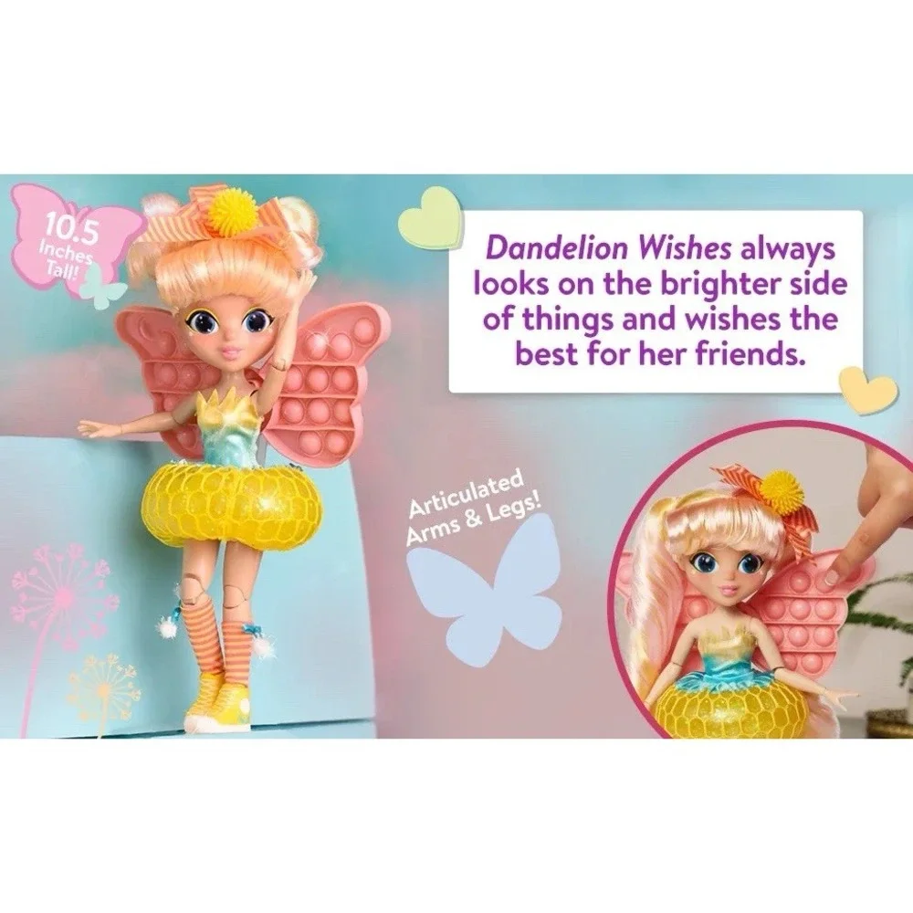 Fidgie Friends Dandelion Wishes Stress Ball Skirt Pop It Wings Fidget Toy Fairy